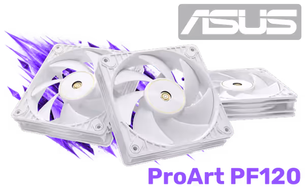 ASUS ProArt PF120 PWM 3-Pack White 120mm Case Fans - image 1 ASUS ProArt PF120 PWM 3-Pack White 120mm Case Fans - image 1