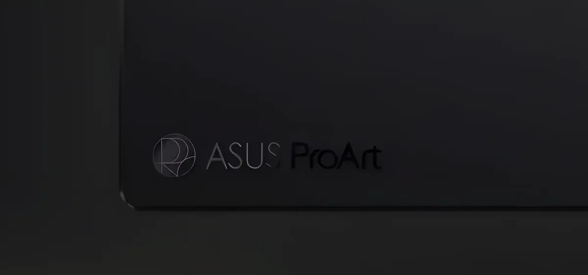 A close-up product shot of ProArt PZ13 showing the chamfered vertical stripes, echoing pro camera design.