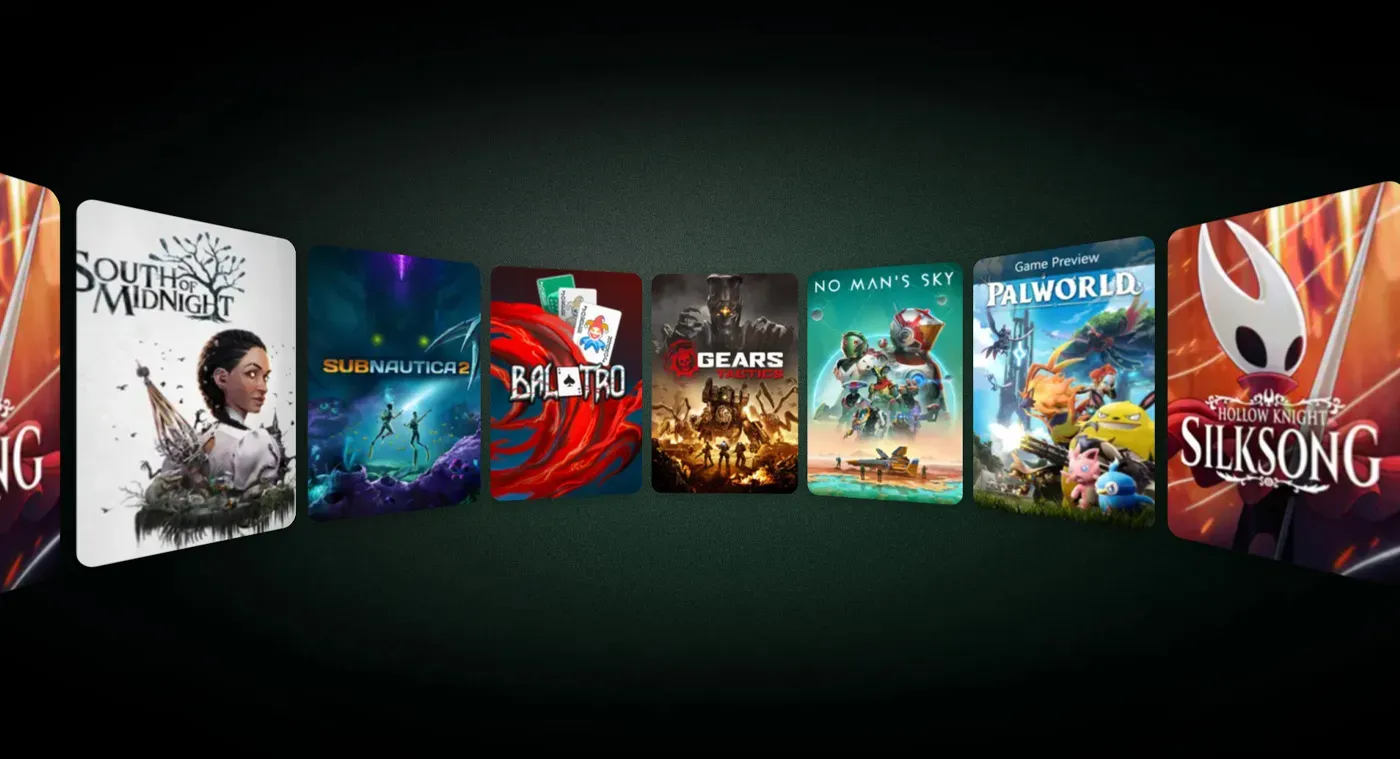 ASUS ROG Ally handheld console accessing a diverse library of PC and Xbox games