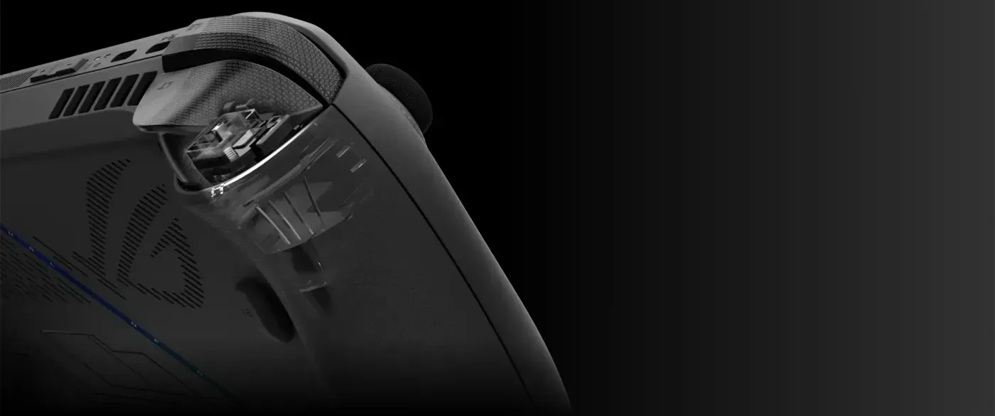 ROG Ally X impulse triggers demonstrating advanced haptic feedback technology
