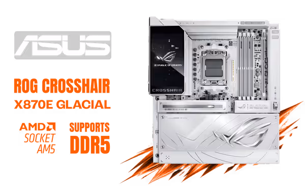 ASUS ROG Crosshair X870E Glacial - AM5 DDR5 E-ATX - image 1 ASUS ROG Crosshair X870E Glacial - AM5 DDR5 E-ATX - image 1