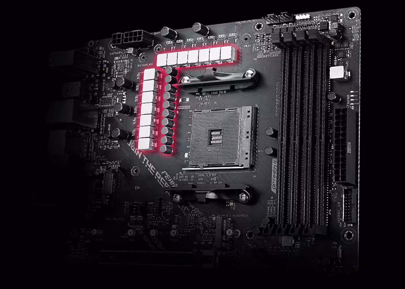 ROG Strix B550-F Gaming WiFi II with alloy chokes & durable capacitors design highligiht
