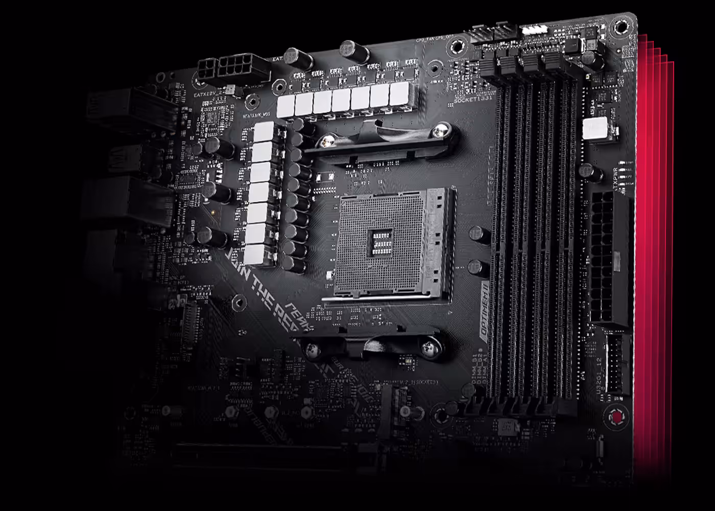 Close-up view of the motherboard PCB demonstrating efficient heat dissipation technology