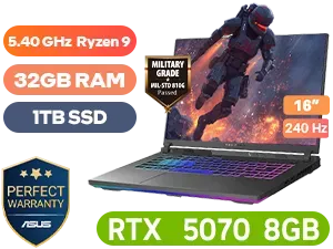 ASUS ROG Strix G16 G614FP AMD Ryzen 9 RTX 5070 Gaming Laptop with 32GB RAM - Image 1