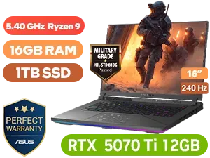 ASUS ROG Strix G16 G614FR AMD Ryzen 9 RTX 5070 Ti Gaming Laptop - Image 1