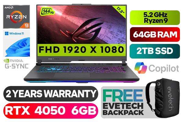 ASUS ROG Strix G17 G713PU RTX 4050 Gaming Laptop With 64GB RAM 2TB SSD