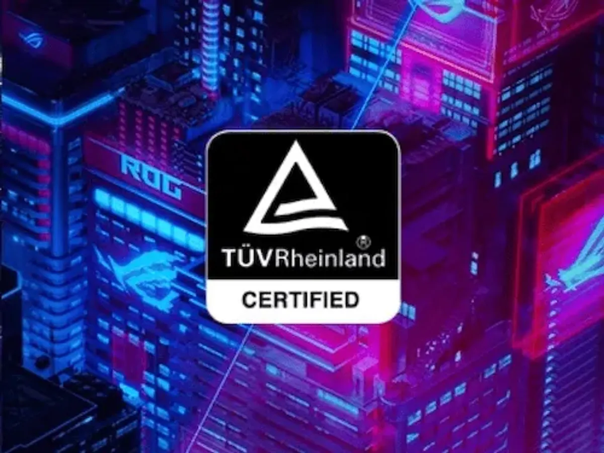 Display featuring TÜV Rheinland certification for reduced blue light and eyestrain