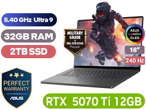 ASUS ROG Zephyrus G16 Intel Core Ultra 9 RTX 5070 Ti Gaming Laptop  - Image 1