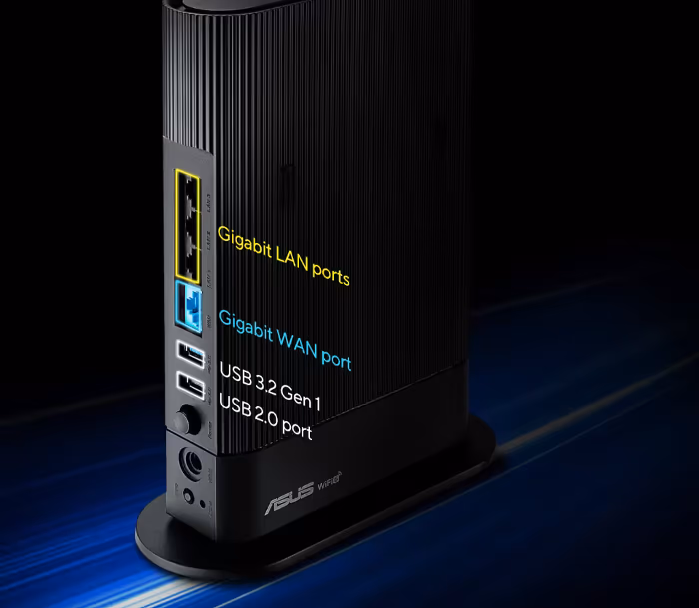 RT-AX59U rear panel displaying various I/O and connectivity ports