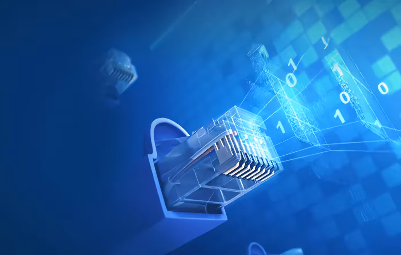 Ethernet cables with digital data.