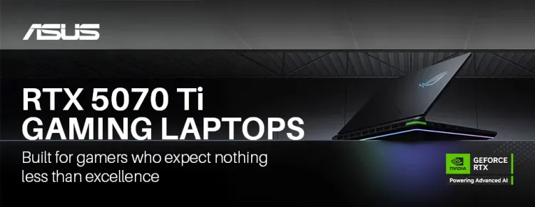 Asus RTX 5070 Ti Gaming Laptops
