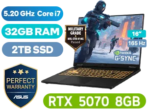 ASUS TUF F16 FX608JPR Intel Core i7 | RTX 5070 | 32GB/2TB | High