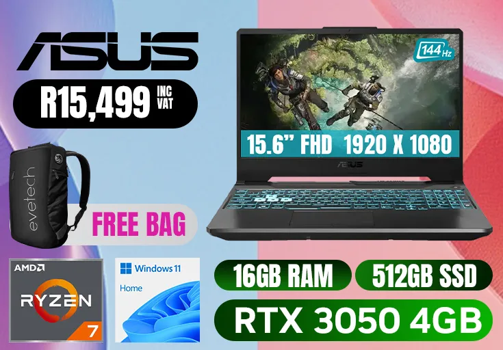 ASUS TUF Gaming Ryzen 7 16GB RAM 512GB SSD & RTX 3050 4GB