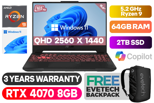 Buy ASUS TUF Gaming A15 - Ryzen 9 RTX 4070 Gaming Laptop with 64GB