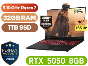 ASUS TUF Gaming A16 FA608UH Ryzen 7 | RTX 5050 | 32GB/1TB | High