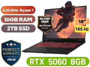 ASUS TUF Gaming A16 FA608UM Ryzen 7 RTX 5060 Gaming Laptop With 2TB SSD - Image 1