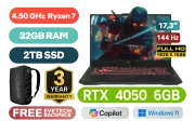 ASUS TUF Gaming A17 Ryzen 7 RTX 4050 Gaming Laptop with 32GB RAM & 2TB SSD - image 1
