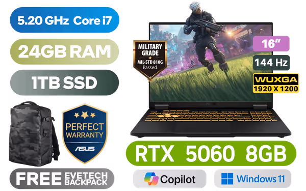 ASUS TUF Gaming F16 24GB/1TB Core i7 - image 1 ASUS TUF Gaming F16 24GB/1TB Core i7 - image 1
