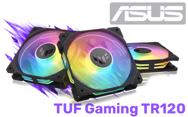 ASUS TUF TR120 ARGB Triple Pack Reverse 28mm Fan (Black) - image 1 ASUS TUF TR120 ARGB Triple Pack Reverse 28mm Fan (Black) - image 1