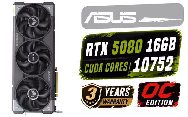 ASUS TUF GeForce RTX 5080 16GB OC Desktop GPU - image 1 ASUS TUF GeForce RTX 5080 16GB OC Desktop GPU - image 1