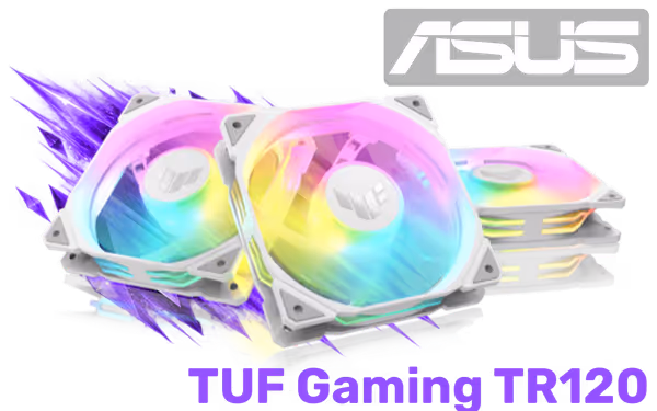 ASUS TUF TR120 ARGB Fan Triple Pack White 28mm - image 1 ASUS TUF TR120 ARGB Fan Triple Pack White 28mm - image 1