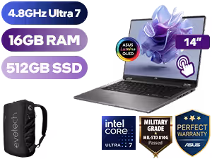 Vivobook 14 Flip TP3407 Core Ultra 7-256V | ASUS 16GB/512GB | OLED 2-in-1 - Image 1