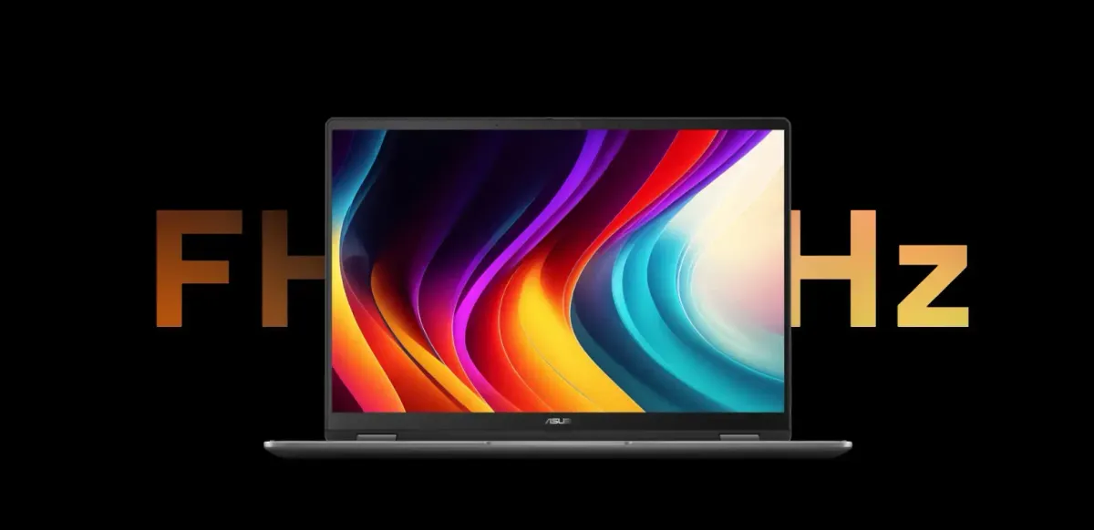 ASUS Vivobook 14 Flip displaying vivid colors on its FHD OLED panel