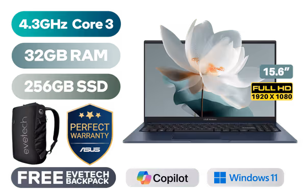 ASUS Vivobook 15 32GB/256GB Core 3 - image 1 ASUS Vivobook 15 32GB/256GB Core 3 - image 1