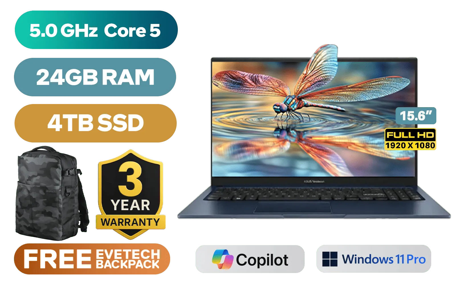 Asus Vivobook 15 X1504VAP 24GB/4TB | Power Productivity Laptop