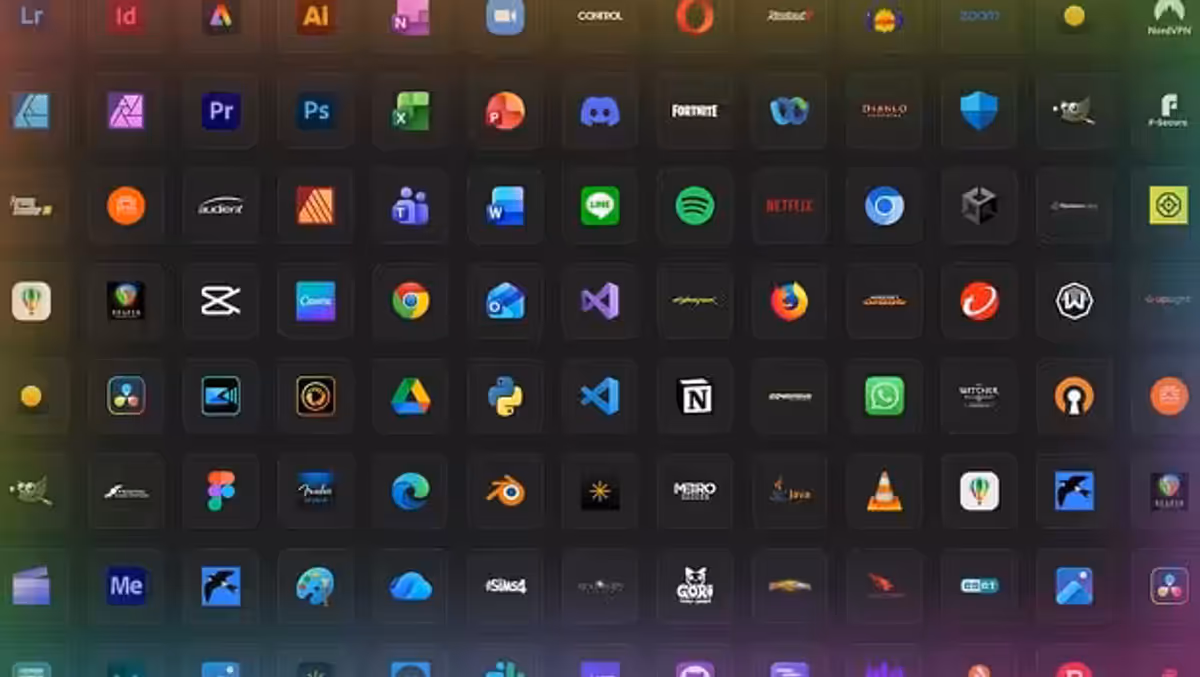 Many app icons put together in the blocks.