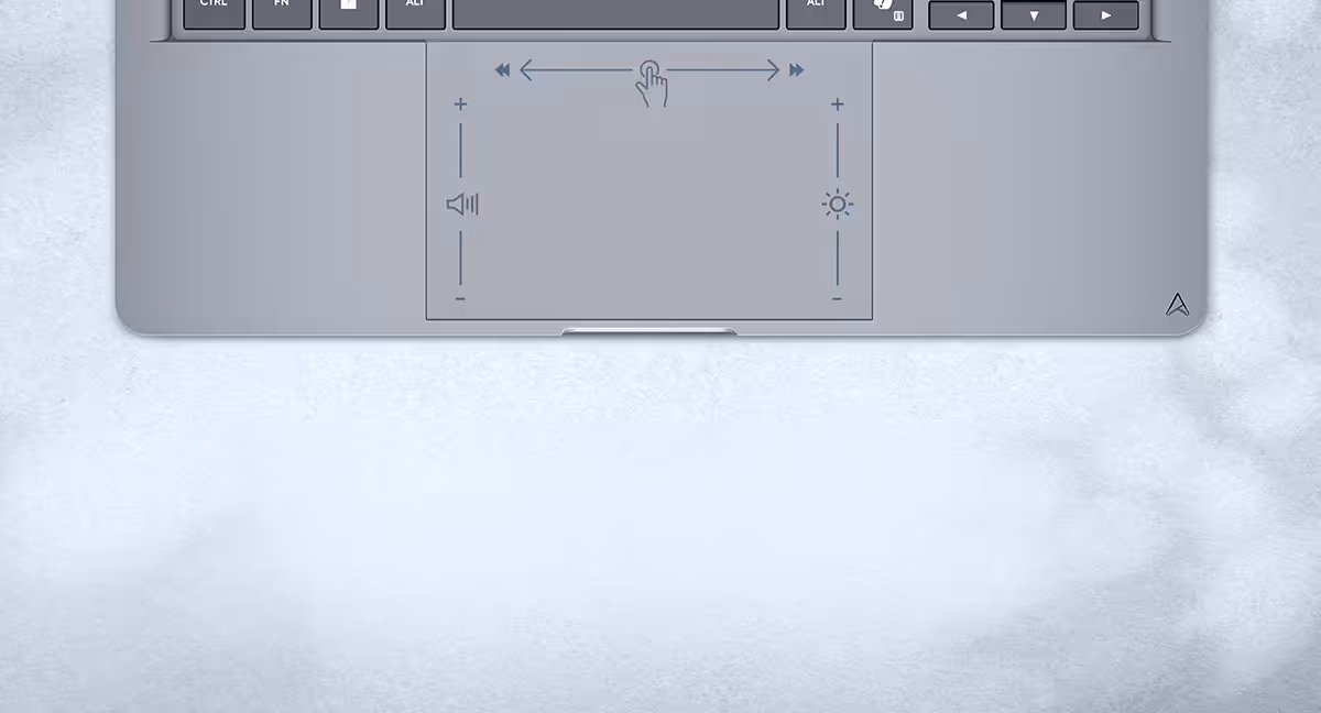 Single finger lifting ASUS Zenbook 14 to demonstrate its smooth hinge