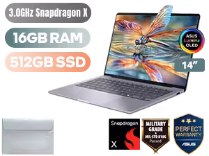 ZenBook 14 UX3480QA Snapdragon X | ASUS 16GB/512GB | OLED Laptop - Image 1