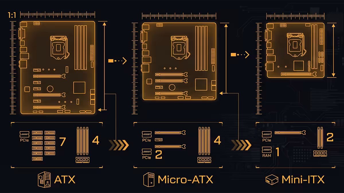 Motherboard form factor size comparison