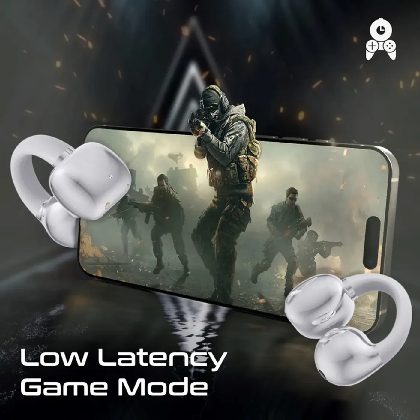 White Promate AudioFit earbuds ready for low latency gaming playback