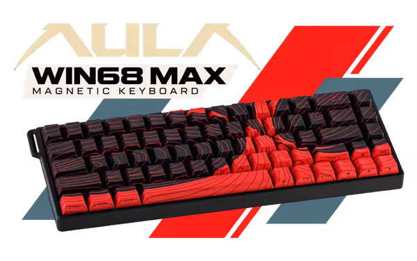 AULA WIN68 MAX Wired Magnetic Keyboard - Black/Red - image 1 AULA WIN68 MAX Wired Magnetic Keyboard - Black/Red - image 1