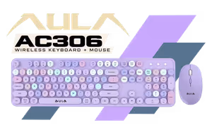 aula-ac306-wireless-keyboard-mouse-combo-purple - Image 1