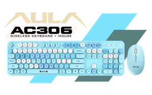 aula-ac306-wireless-keyboard-and-mouse-combo-blue - Image 1