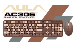 aula-ac306-wireless-keyboard-and-mouse-combo-brown - Image 1