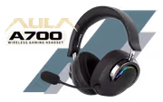 AULA A700 Wireless Gaming Headset with RGB and Mic (Black & Grey) - image 1