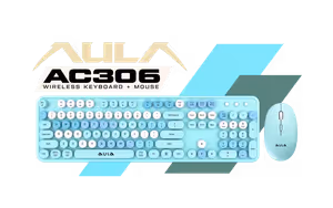 aula-ac306-wireless-keyboard-and-mouse-combo-blue - Image 1