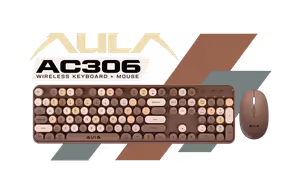 aula-ac306-wireless-keyboard-and-mouse-combo-brown - Image 1