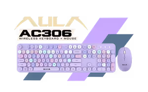 aula-ac306-wireless-keyboard-mouse-combo-purple - Image 1