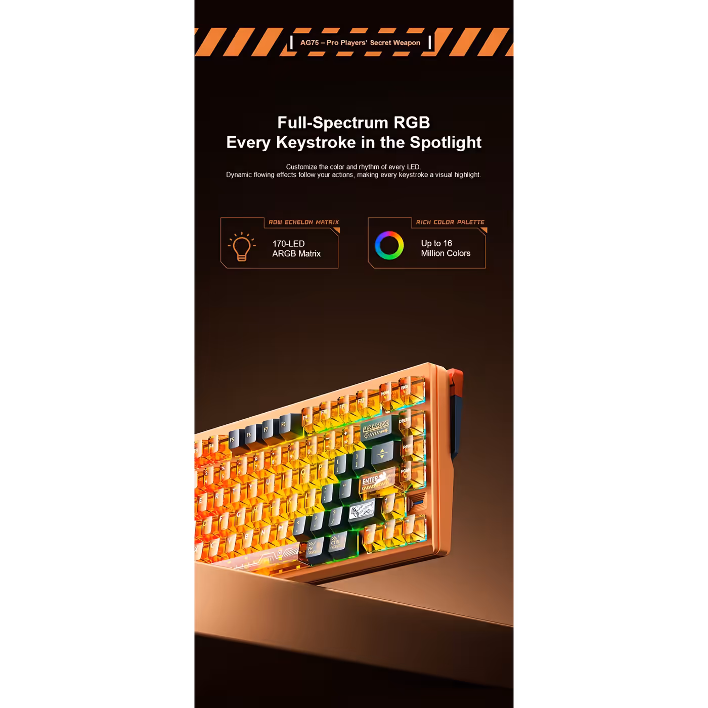 AULA card showing AG75 RGB lighting