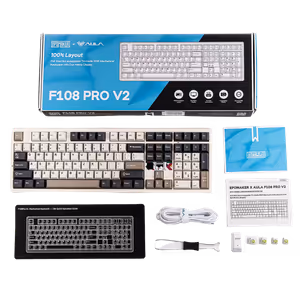 AULA F108 PRO V2 Wireless Mechanical Keyboard (Black/Grey/White) - image 13