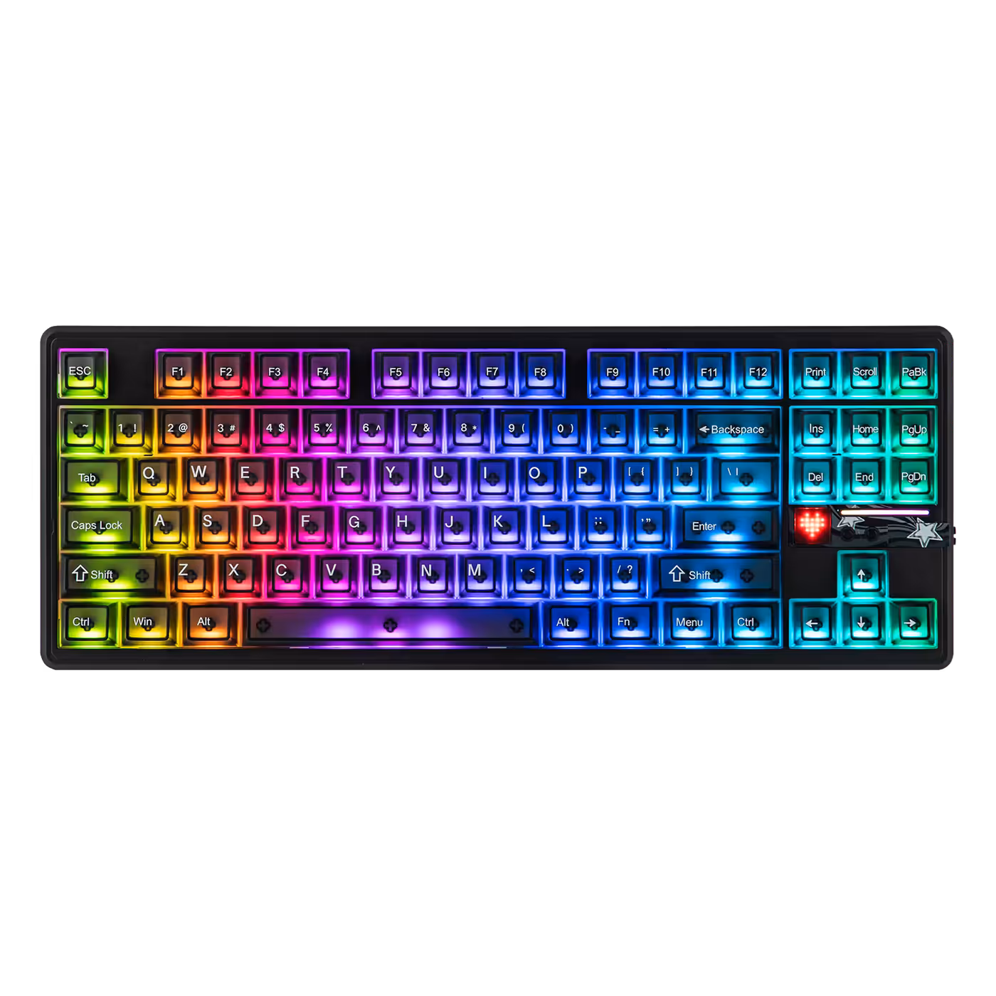 AULA F87 Pro V2 in smoke black with RGB on