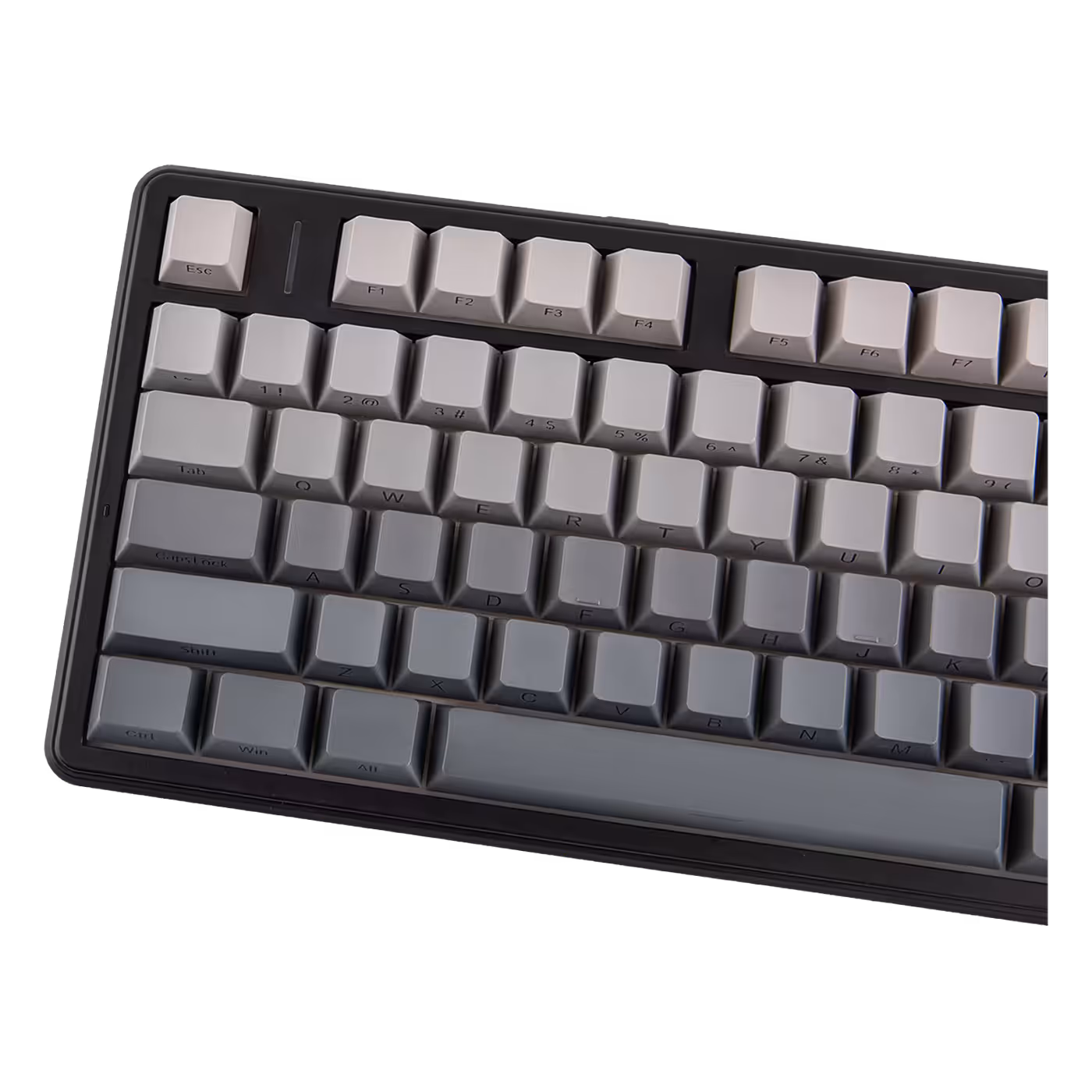 Close-up of the F99 Max gradient grey keycaps