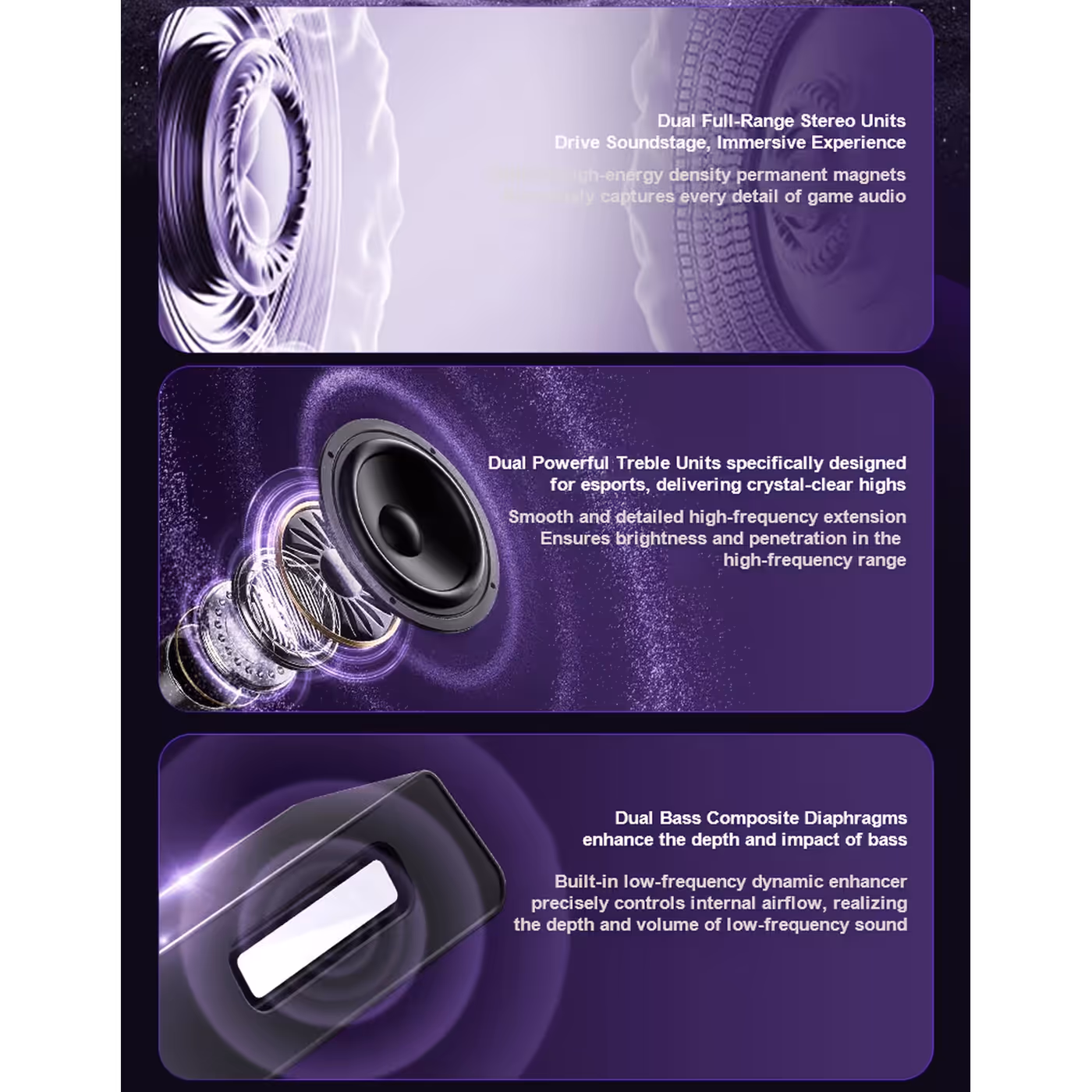 AULA GS6 Pro full-range, treble and bass units