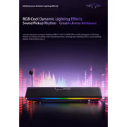 AULA GS6 Pro Gaming Soundbar Speaker with RGB & Mic (Black) - image 9