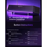AULA GS6 Pro Gaming Soundbar Speaker with RGB & Mic (Black) - image 12