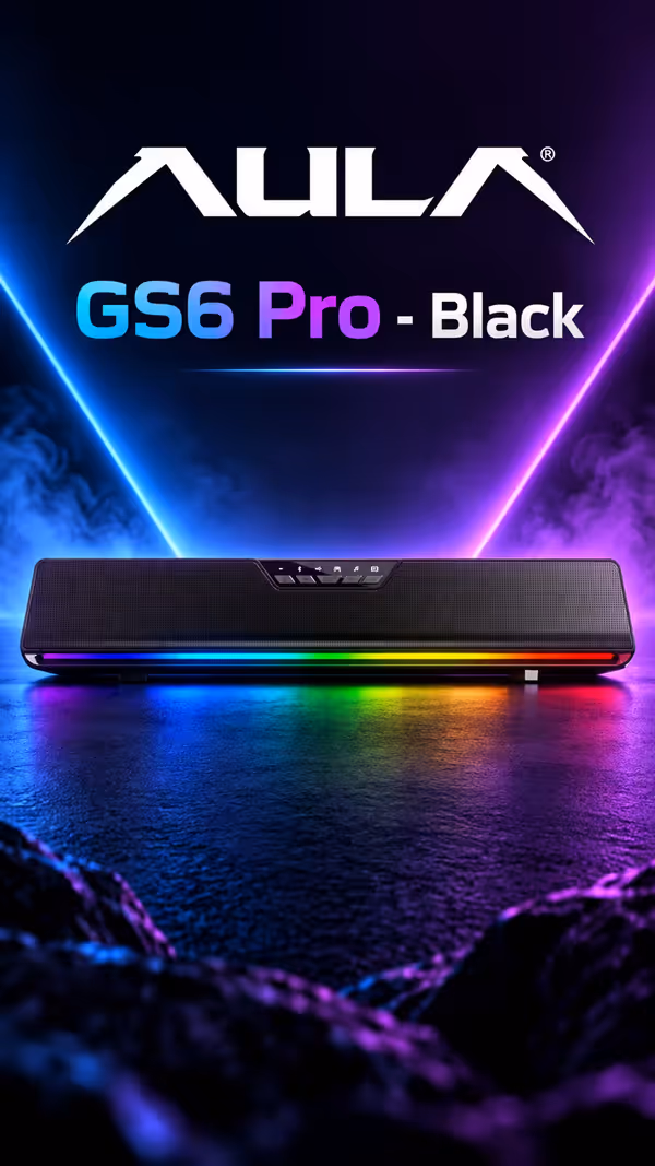 AULA GS6 Pro Gaming Soundbar Speaker - Black